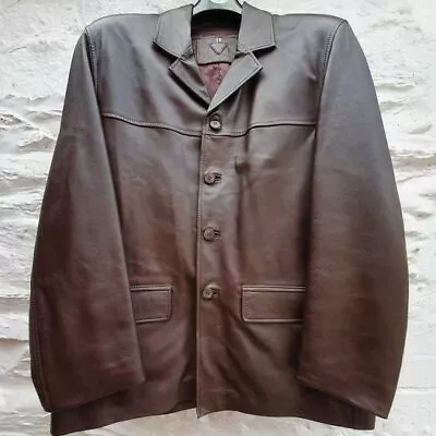 Buy Gents Mens Leather Jacket Moroccan Medium Brown • 20£