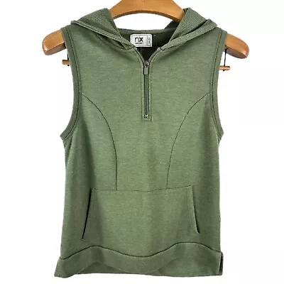 Buy Next NX SPORT Sleeveless Hoodie In Khaki Green Activewear Tank Gilet (B1) • 9.99£