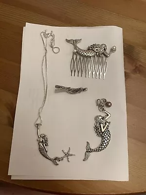 Buy Mermaid Bundle Silver  Jewelry Handmade 4 Items Very Good Quality  • 35.50£