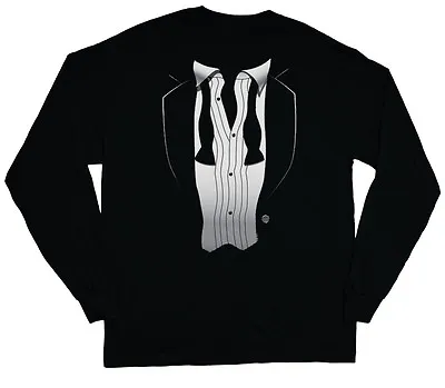 Buy Long Sleeve T-shirt For Men Loose Tie Tuxedo Funny Tux Wedding Groom Tee Shirt • 12.24£