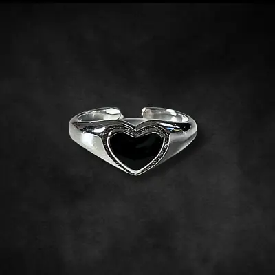 Buy Goth Jewellery Sterling Silver Heart Ring Gothic Rings • 25.99£