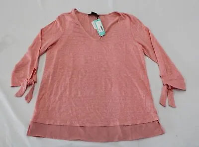 Buy Sanctuary Women's V-Neck Sylvie Tie Sleeve Tee Shirt AG4 Pink Small NWT • 17£
