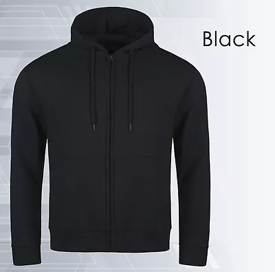 Buy Men's Plain Full-Zip Hooded Hoodie Casual Fleece With Pockets Sweatshirt Jumper • 8.49£