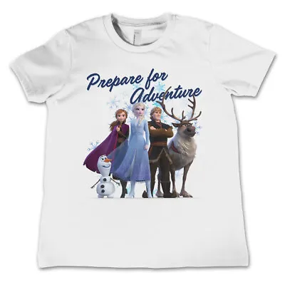 Buy Disney Frozen T-Shirt Official Elsa Anna Olaf Prepare For Adventure Kids White • 5.95£