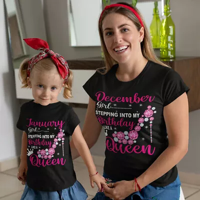 Buy Girl Stepping Into My Birthday Like Queen Birthday Unisex Women Kids Tee#P1#OR#A • 7.59£
