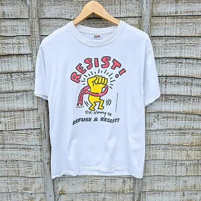 Buy Vintage 90s Keith Haring Refuse And Resist T Shirt • 99.99£