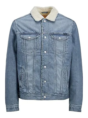 Buy Jack & Jones Mens Fleece Body Lined Denim Jacket • 49.99£