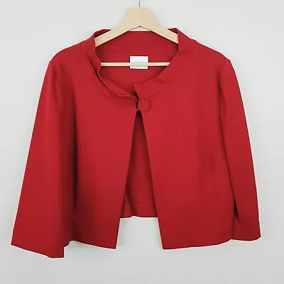 Buy [ MAIOCCHI ] Womens Burgundy Red Crop Cape Bolero Jacket  | Size AU 14 • 75.85£