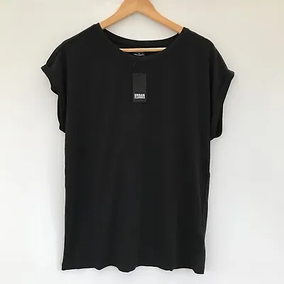 Buy Urban Classics T Shirt Black Medium Women's Extended Shoulder T-shirt, New • 9.95£
