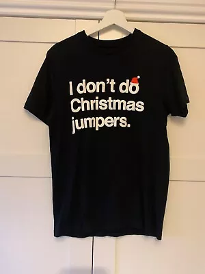 Buy Men's Next Black I Don't Do Christmas Jumper T Shirt Top Size S Small Worn Once • 4.99£