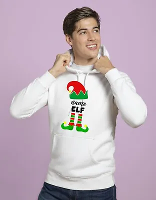 Buy Christmas Jumper Hoodie Personalise Name Elf Funny Pullover Fleece Xmas Gift Top • 20.49£