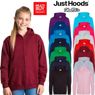 Buy AWDIs Childrens Kids Full Zip Plain Hoodie Hooded Sweatshirt Zoodie 11 Colours • 12.95£