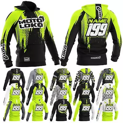 Buy Yellow Customised Sublimated Hoodie (Adult) Motocross Motorsport Mx Name Number • 59.99£