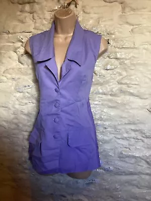 Buy Lilac Longline Waistcoat Top Jacket Size  12 • 0.99£