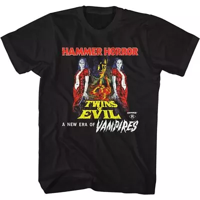 Buy Hammer Horror - Twins Of Evil Poster - Short Sleeve - Adult - T-Shirt • 58.08£