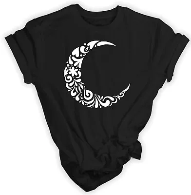Buy Moon T-Shirt Celestial Mystical Boho Witchy Folk Style Black Cotton Unisex Tee • 15.95£