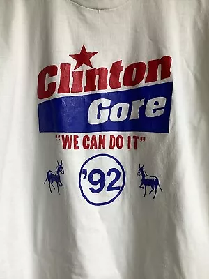 Buy Vintage T Shirt 1992 US Election Clinton V Gore  • 38£