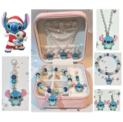 Buy New Stitch Jewellery Box Gift Set Necklace Bracelet Earrings Clip On Charm Lilo • 14.99£