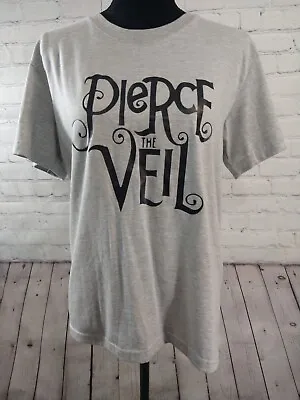 Buy EUC Women's PIERCE THE VEIL Gray T-shirt / SIZE LARGE • 11.36£