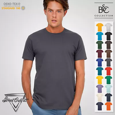 Buy Mens Crew Neck T-Shirt Short Sleeve Soft Cotton Quality Ringspun Tee B&C E190 • 7.43£
