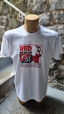 Buy Red Dragon Radio FM White Tee T Shirt Top 1980s BBC ILR Cardiff  • 13.99£
