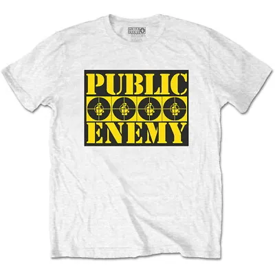 Buy Public Enemy Four Logos White T-Shirt NEW OFFICIAL • 15.19£