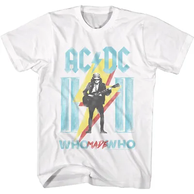 Buy ACDC Angus Young Who Made Who Columns Lightning Bolt Men's T Shirt Concert Merch • 40.90£
