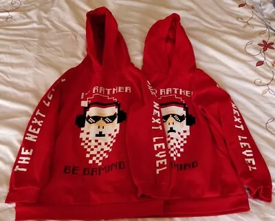 Buy 2 Matching Christmas Gamer Santa Hoodies, Age 12-13 Years - Ideal For Twins!! • 5.99£