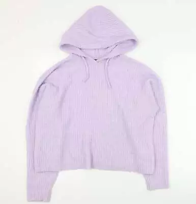 Buy New Look Womens Purple Acrylic Pullover Hoodie Size S Pullover • 4.75£