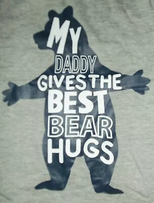 Buy Boys Grey Long Sleeve T Shirt With Bear And My Daddy Gives The Best Bear Hugs  • 5.99£