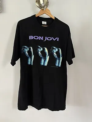 Buy BON JOVI Rare These Days 1995 Vintage World Tour T Shirt Tee Black X-Large • 33£