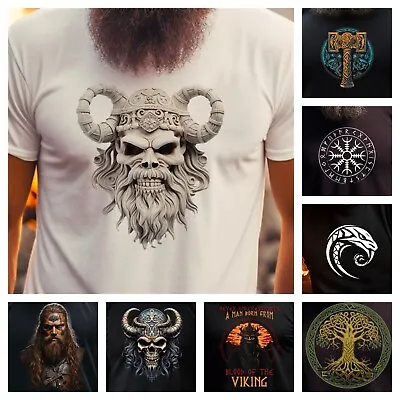 Buy Vikings T Shirt Norse Mythology Boxing Gym Bodybuilding Workout Loki Gift Top • 16.99£
