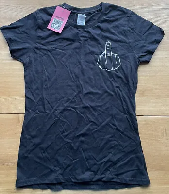 Buy The Clothing Shed Black Tshirt UK S Cotton Middle Finger Logo Emo Alternative  • 10£