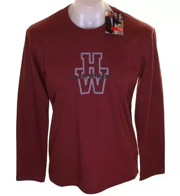 Buy New Men's Wrangler Hero Long Sleeve Stretch T Shirt Medium Maroon Embossed • 13.99£