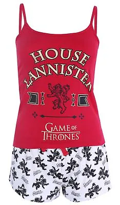 Buy Red Sleeveless Top & White Shorts Pyjama Set For Ladies LANNISTER GAME OF TH • 21.99£