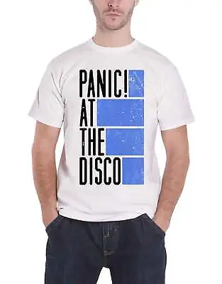 Buy Panic At The Disco Mens T Shirt White Bars Band Logo Official • 7.99£