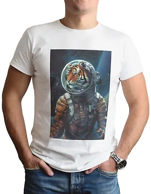Buy Tiger Astronaut T-Shirt Gift Cool Space Chimp Art Animal Spaceman Funny Cool • 6.99£