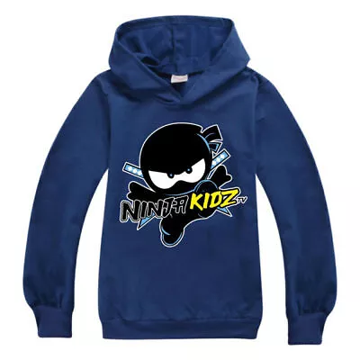 Buy Kids Boys Girls Ninja Kidz Tv Hooded Hoodie Sweashirt Jumper Baggy Pullover Tops • 12.66£