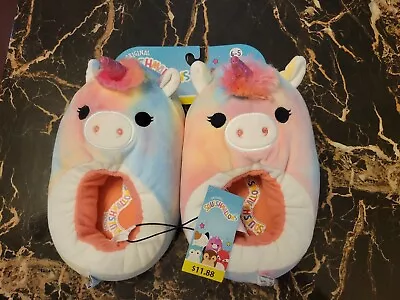 Buy NWT Squishmallows Kids Unicorn Plush Slipper Youth Size 4/5 New • 7.99£
