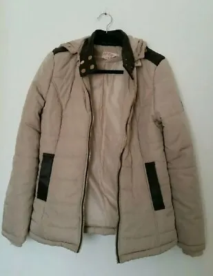 Buy KRISP Womens Hooded Puffer Jacket Size 10 Coat Long Sleeve Pocket Full Zip Warm • 13.77£
