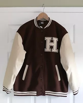 Buy H&M DIVIDED Ladies 'Hawks' Baseball Jacket In Brown/Cream - Size Small / NEW • 9.95£