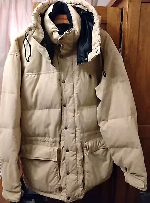Buy Polo Ralph Lauren Beige Large Mid-Length Cold Weather Heavy Jacket Coat Men 0140 • 259.98£