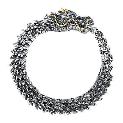 Buy Unique Vintage 3D Handmade Metal Dragon Bracelet Gothic Jewelry For Men Gifts • 15.89£
