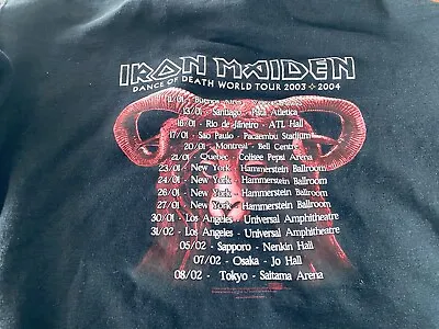 Buy Iron Maiden Official Original 2003 Dance Of Death World Tour XL W Dates Hoodie • 102.37£
