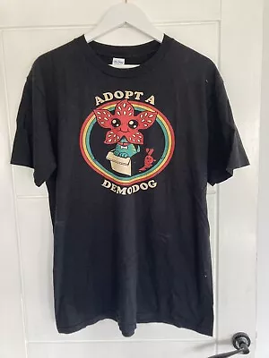 Buy Black Stranger Things Demodog T-shirt L • 0.99£
