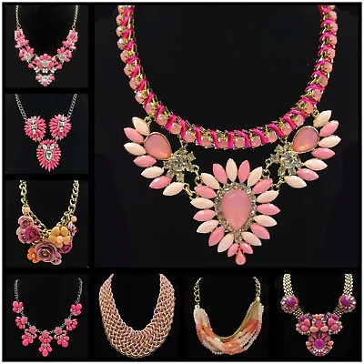 Buy Barbie Pink Fashion Chunky Statement Necklace Crystal Choker Pendant  Jewellery • 4.99£