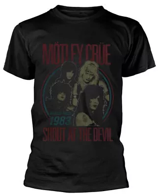 Buy Officially Licensed Motley Crue Shout At The Devil 83 Tour Mens Black T Shirt • 14.50£