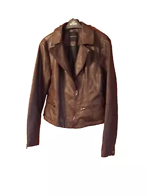 Buy  BrownFaux Leather Ladies Jacket From New Look .  Size 14 . Excellent Condition  • 12£
