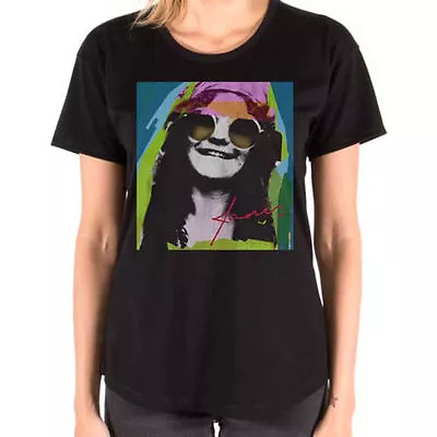Buy Janis Joplin Psychedelic Official Ladies Fitted T-Shirt • 21.95£