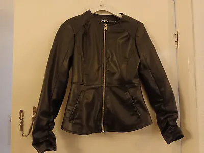 Buy Zara Black Faux Leather PU Jacket In Size XS / Size 6 - 8 • 14.99£